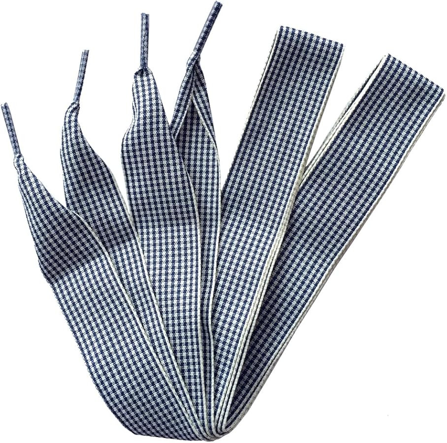 1 Inch Wide Fantastic Flat Checkered Shoelaces Fabric Ribbon Plaid Shoe Laces for Sneaker Sport S... | Amazon (US)