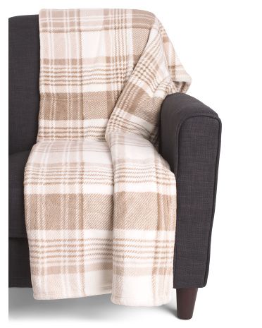 Dixie Plaid Printed Plush Throw | TJ Maxx