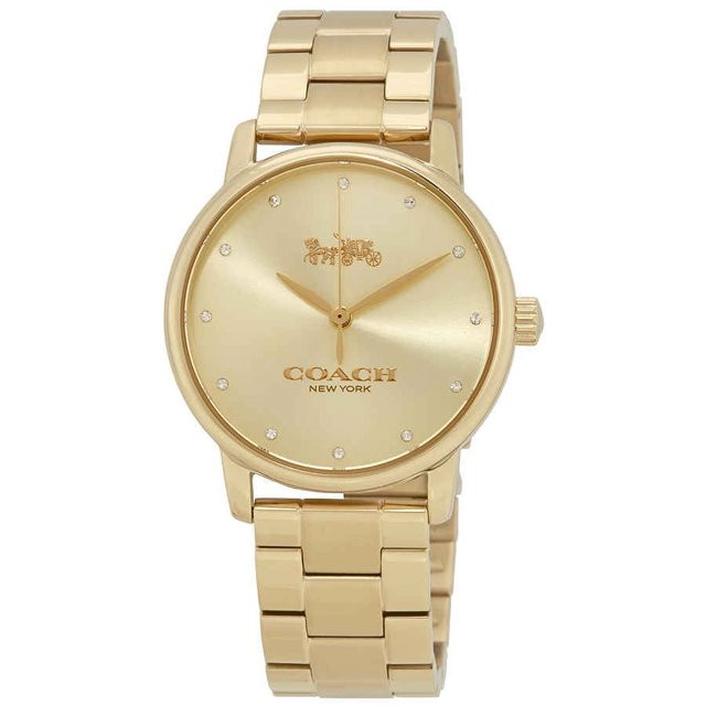 Coach Grand Quartz Crystal Gold Dial Ladies Watch 14502927 | Walmart (US)