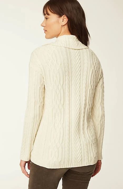 Cabled Polo Sweater | J. Jill