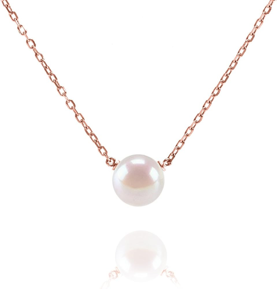 PAVOI Handpicked AAA+ Freshwater Cultured Single Pearl Necklace Pendant | Gold Necklaces for Wome... | Amazon (US)