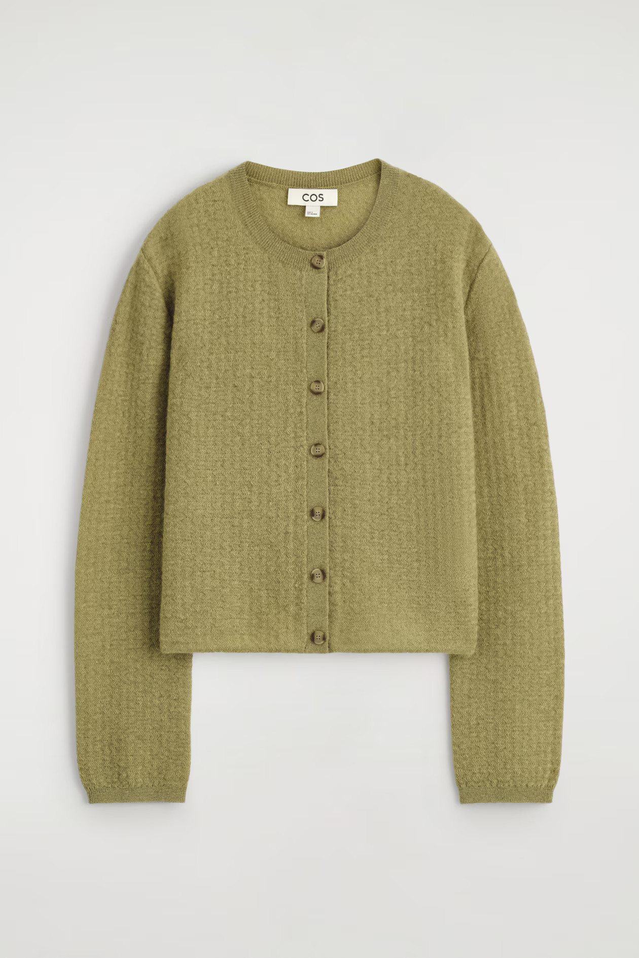 ZIGZAG-KNIT MOHAIR-BLEND CARDIGAN - GREEN | COS US | COS (US)