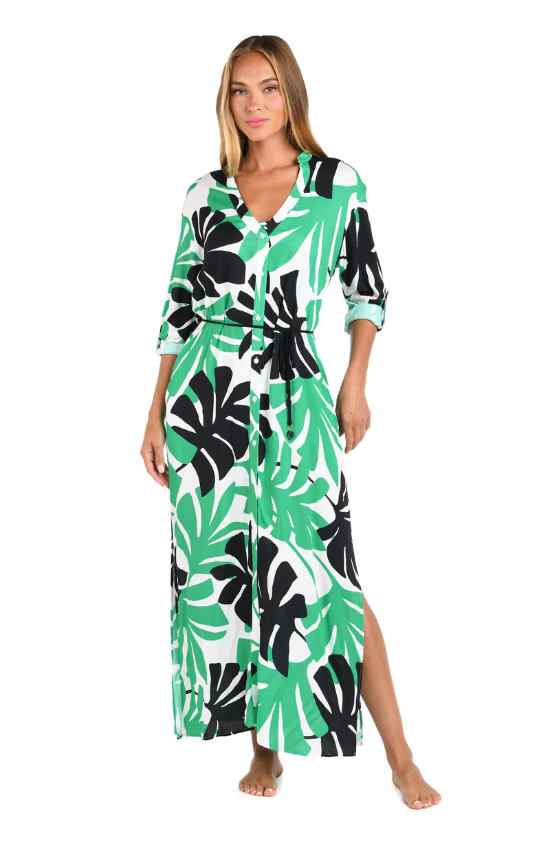 Sunshine 79 Monstera Button Up Maxi Dress - FINAL SALE | La Blanca Swim