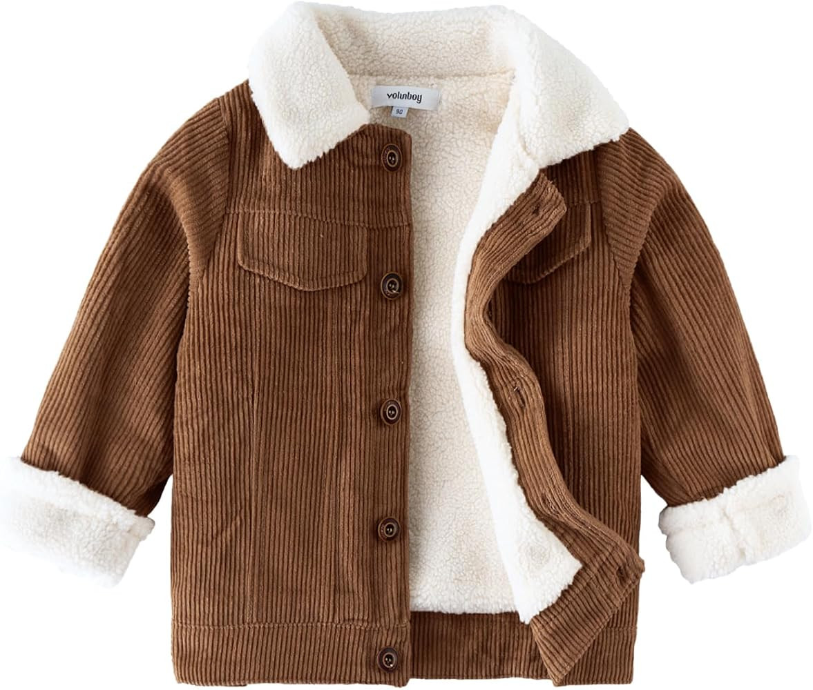Volunboy Baby Boy Winter Corduroy Sherpa Fleece Jacket | Amazon (US)