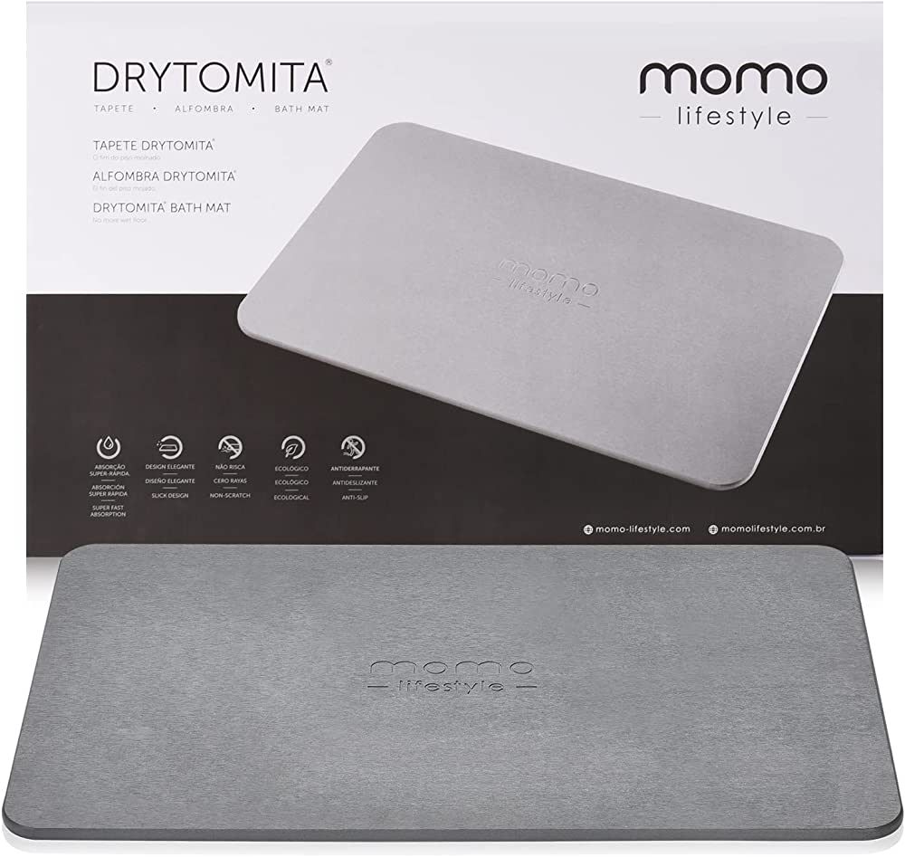 Momo Lifestyle Stone Bath Mat (23.6 X 15.4 Inches) Drytomita (Graphite Grey Color) Diatomaceous E... | Amazon (US)