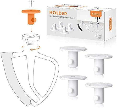 AIEVE Stand Mixer Attachment Holders, 4 Pack Storage Organizer Compatible with Kitchenaid Attachment | Amazon (US)
