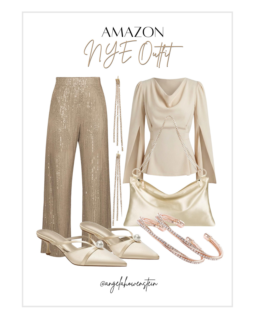 
Golden NYE look from Amazon. Ringing in the new year in style.

#NYEOutfit #AmazonFinds #AmazonFashion #GoldOutfit #NewYearsEveStyle #PartyReady #HolidayGlam #OOTD 
 

 #LTKHoliday #LTKootd #LTKBeauty