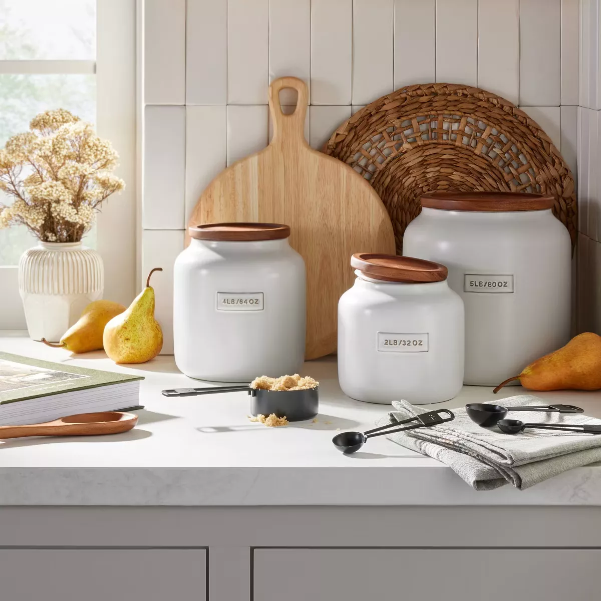 Stoneware Flour Canister with Wood … curated on LTK