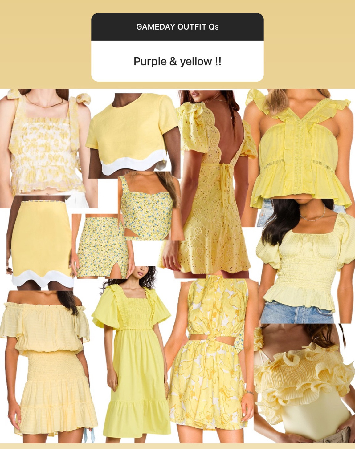 Yellow game day outfits! 

// college football, football season, yellow outfits, college fashion, gameday

#LTKU #LTKSeasonal #LTKunder100