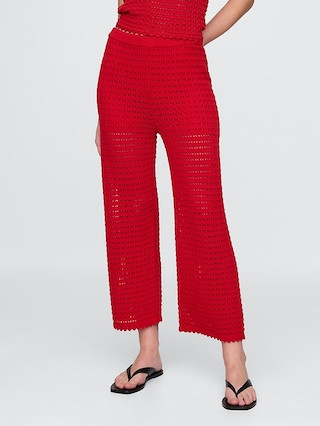 100% Cotton Crochet Ankle Pants | Gap (US)