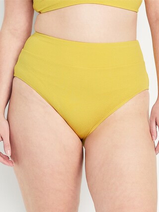 Banded High-Waist Bikini Swim Bottoms | Old Navy (US)