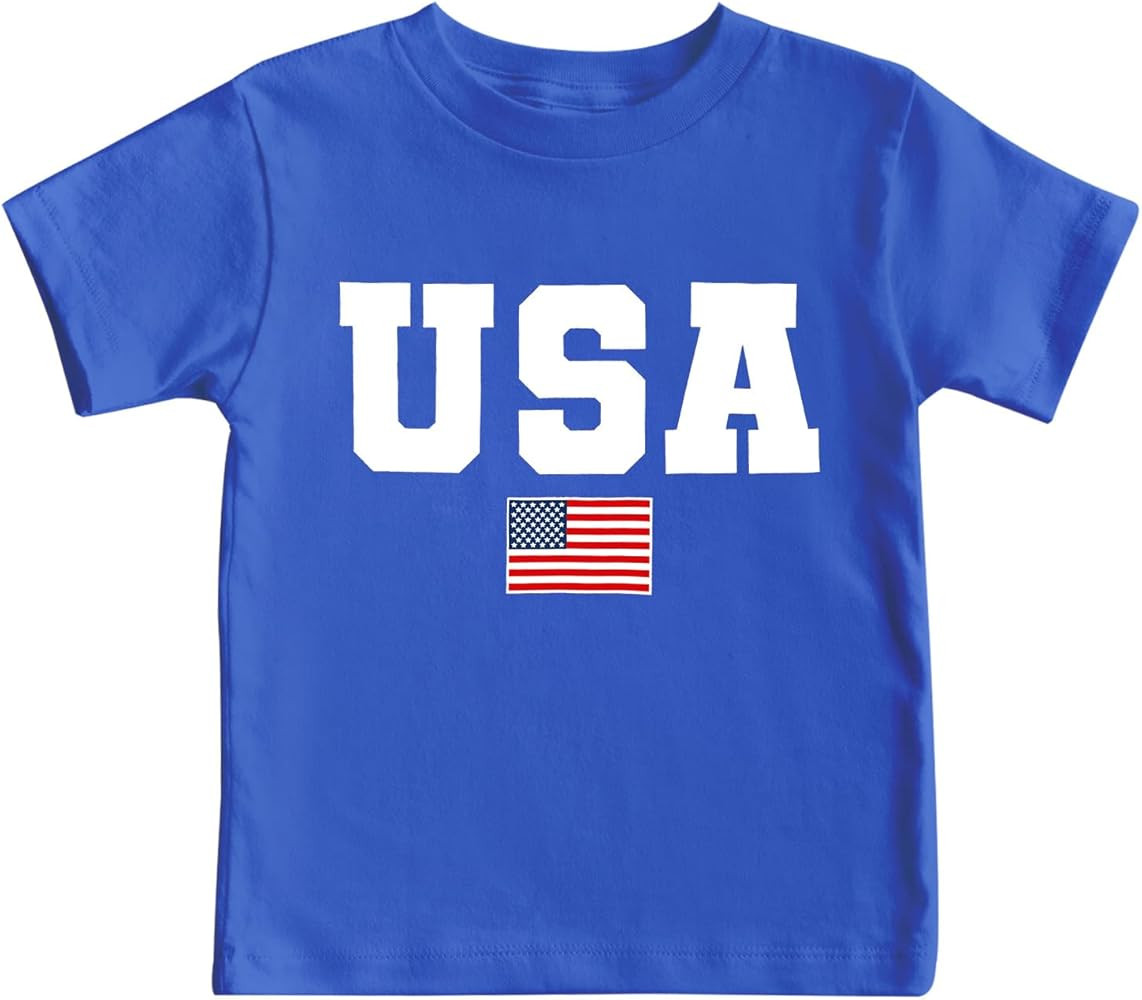 4th of July Shirts Toddler Boys Girls American Flag USA T-Shirt Kids Patriotic Tee Tops | Amazon (US)