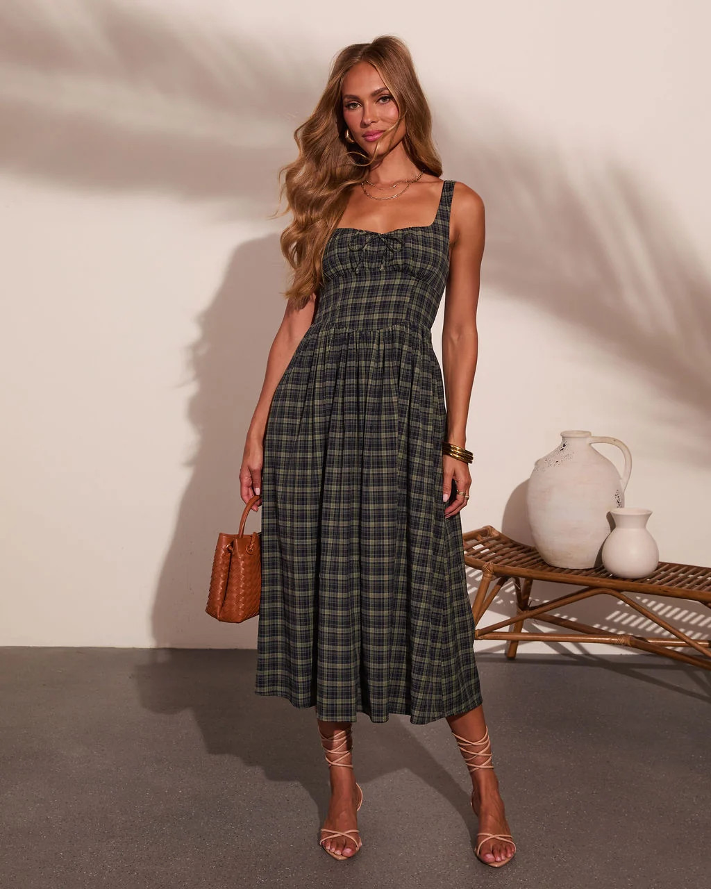 Meradeth Plaid Midi Dress | VICI