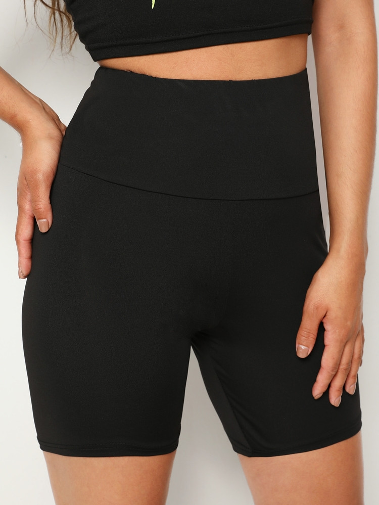 Banded High-Rise Biker Shorts | SHEIN