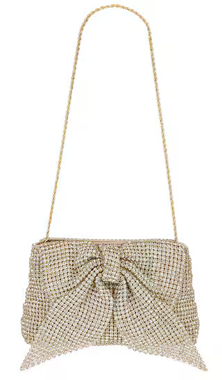 Jolene Diamante Bow Clutch in Gold | Revolve Clothing (Global)