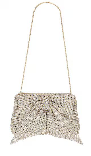 Jolene Diamante Bow Clutch in Gold | Revolve Clothing (Global)