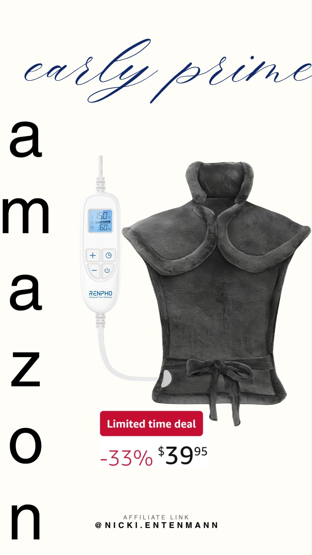 Father’s Day gifts get cozy with this electric heating pad offering six heat levels for neck, shoulder, and back relief. Comfort meets care in one thoughtful present. 🎁🔥💆‍♂️  

#FathersDayGifts #HeatingPad #NeckRelief #ShoulderRelief #BackRelief #ElectricPad #PainRelief #WellnessGift #ComfortCare #DadGift 

 #LTKselfcare #LTKSaleAlert #LTKMens