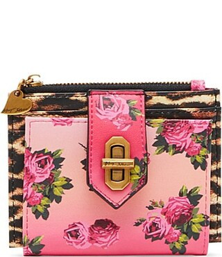 Betsey Johnson Leopard Floral Bifold Wallet - Pink Multi | Dillard's