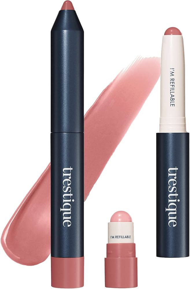 TRE'STIQUE trestique Prime And Shine Lip Crayon, Refillable Shiny Lipstick With Built-in Lip Prim... | Amazon (US)
