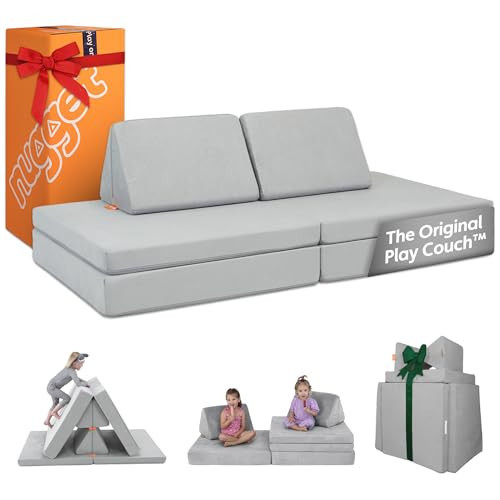 Nugget - The Original Play Couch for Kids - Modular Foam Children's Sofa for Playroom, Imagination, & Creative Open Ended Play - Washable & Convertible Playroom Furniture, Koala | Amazon (US)