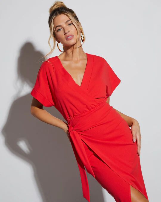 Bold Move Wrap Midi Dress | VICI Collection