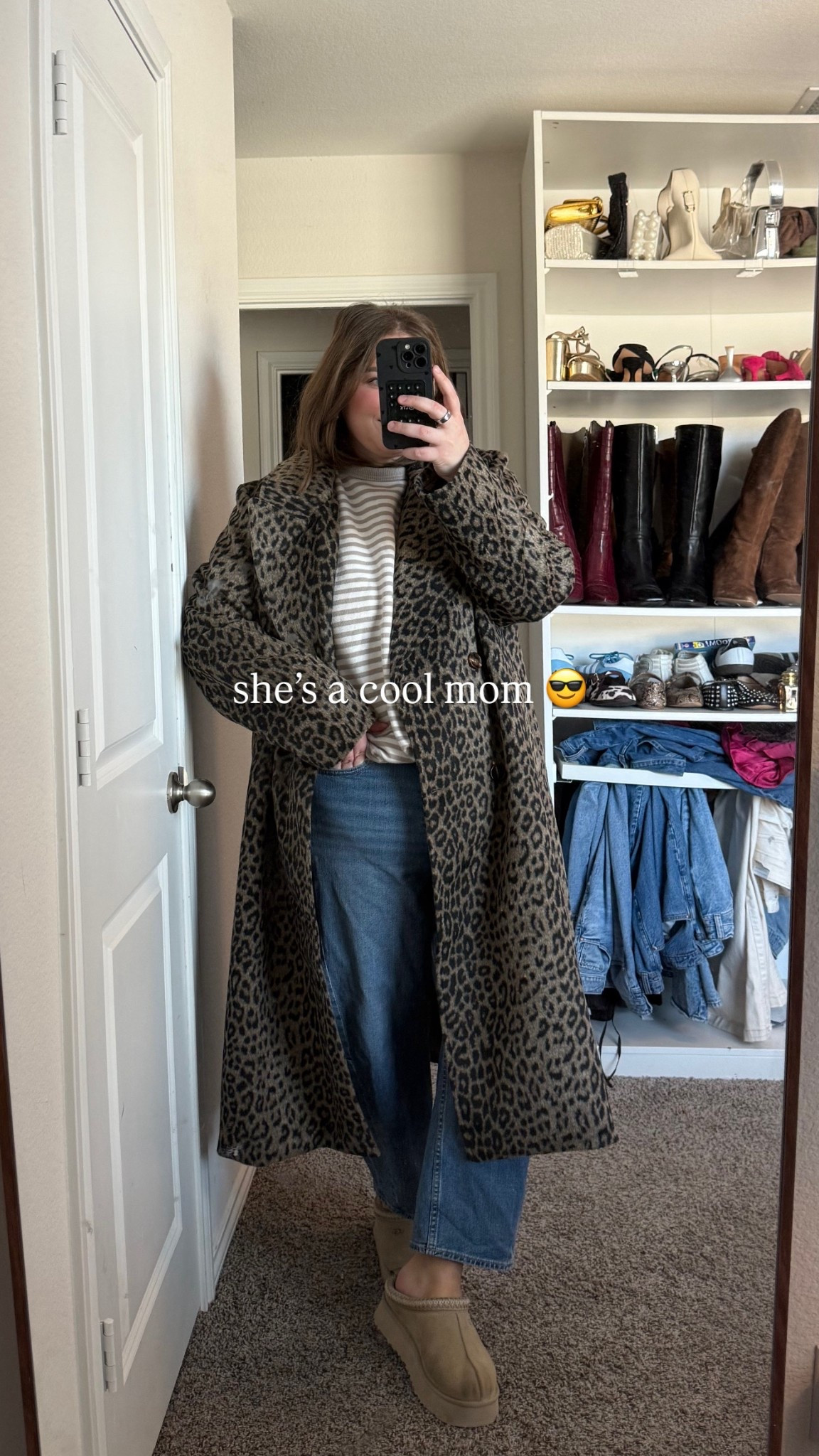 School pickup outfit. Wearing xxl in sweater, xl in coat, and 16 in jeans  

#LTKPlusSize