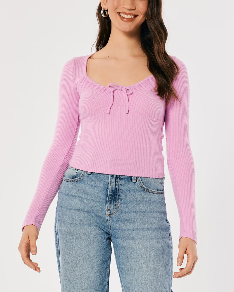 Women's Cozy Ribbed Top | Women's Tops | HollisterCo.com | Hollister (US)
