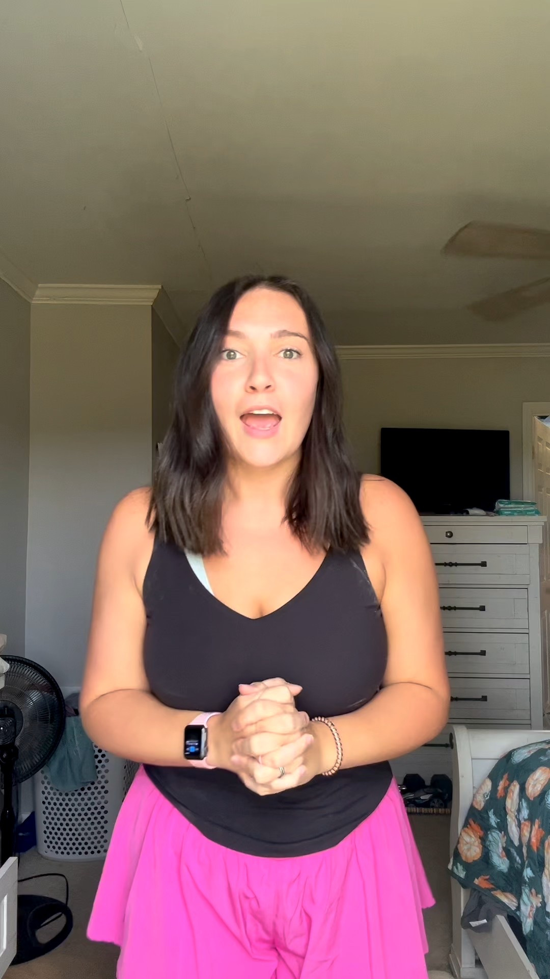 These pink crossover shorts are SO comfortable!! They are flowy and even have that side pocket for your phone, chapstick, etc. So many cute colors available!! I’m in a size medium in the pink and got a size large in the black. They fit true to size! 
I’m 5’7 and around 170 lbs. 
Options listed below are similar to the ones in the video as the ones in the video are from amazon.

This long lined tank from aerie is amazing! I need in every color! I have the black and white and love wearing them day to day or throwing under a cardigan or flannel! I don’t even have to wear a bra with these! I’m a 36 DDD and am in the XL! 

#LTKActive #LTKMidsize #LTKFindsUnder50