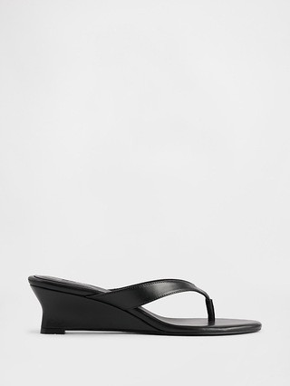 Vegan Leather Wedge Thong Sandals | Gap (CA)