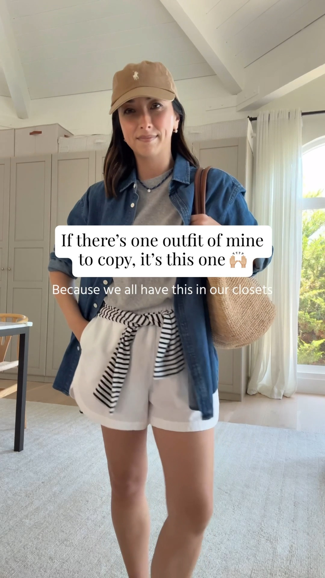 Easy summer outfit idea with basics we all have in our wardrobes. 

AYR denim Shirt xs
Jenni Jayne tee small
Le Bop linen shorts small
Madewell sandals 5
Aritzia tote
Polo Ralph Lauren hat
Electric picks rope necklace
Dorsey James necklace 15”
Electric picks earrings

#LTKgrwm #LTKmomlife #LTKPetite