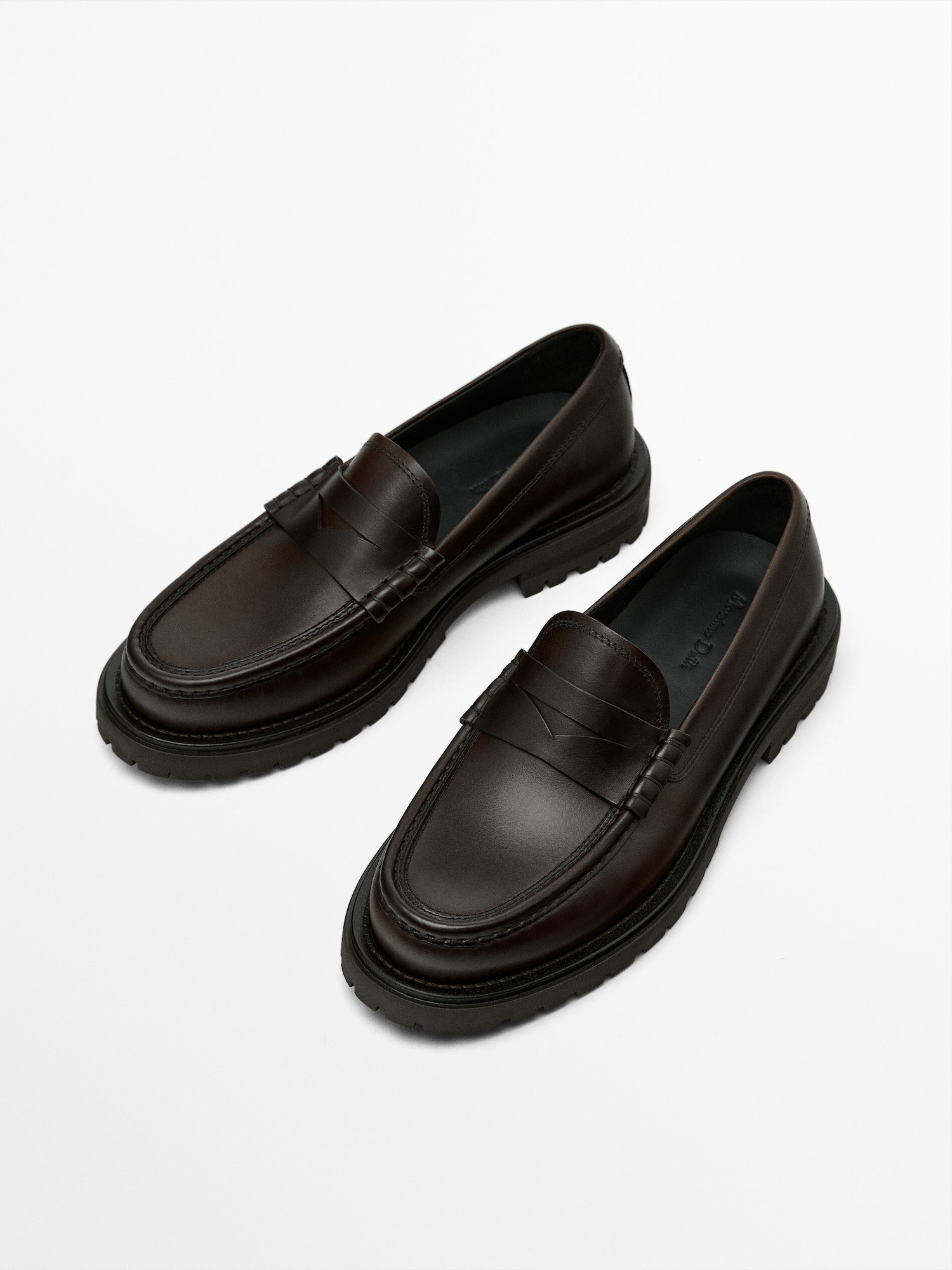 Loafer mit Track-Sohle und Penny Strap | Massimo Dutti DE