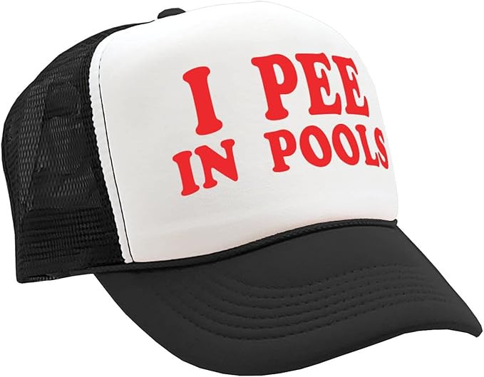 I Pee in Pools - Funny Dare Gag Gift Joke - Vintage Retro Style Trucker Cap Hat | Amazon (US)