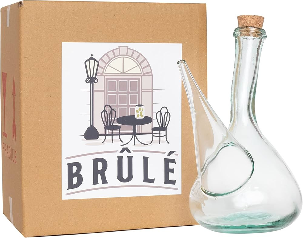 Brule Spanish Porron Wine Pitcher Decanter and Aerator, 750 mL Carafe, Elegant Glass Pourer with ... | Amazon (US)