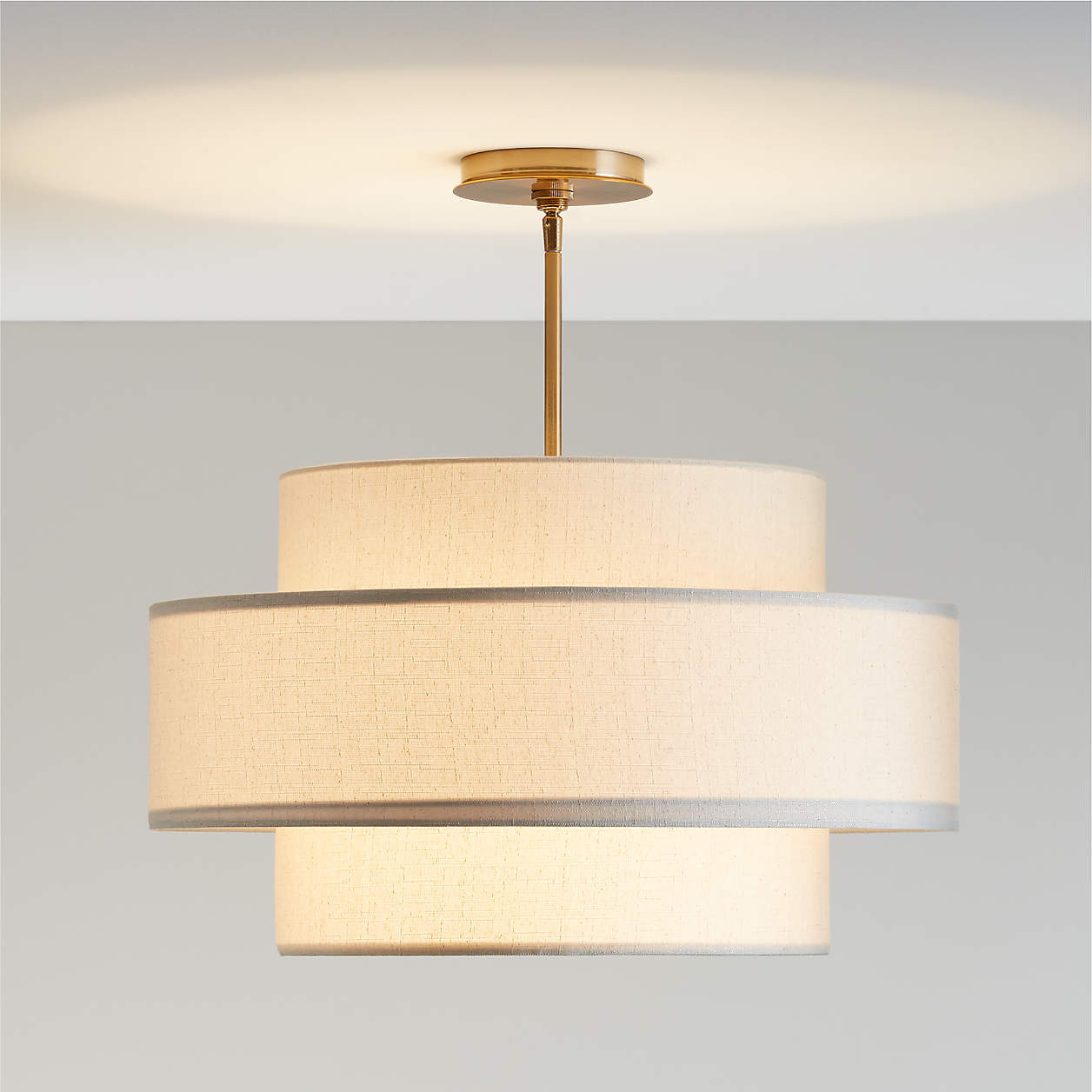 Reese Natural Linen 22" Kids Semi-Flush Mount Ceiling Light + Reviews | Crate & Kids | Crate & Barrel