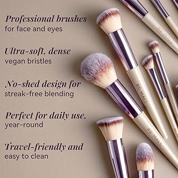 BS-MALL Makeup Brush Set 18 Pcs Premium Synthetic Foundation Powder Concealers Eye shadows Blush ... | Amazon (US)