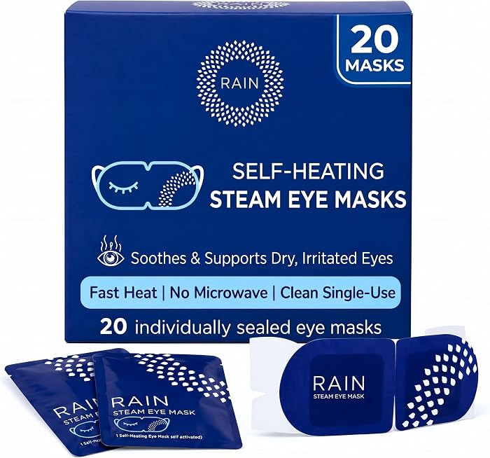 Rain - Heated Eye Mask for Dry Eyes, Self Heating Steam Eye Masks Disposable, Warm Compress for E... | Amazon (US)