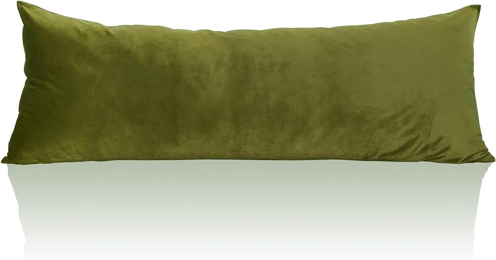 StangH Soft Velvet Body Pillow Covers - Olive Green Body Pillow Pillowcase for Babies Pregnancy A... | Amazon (US)