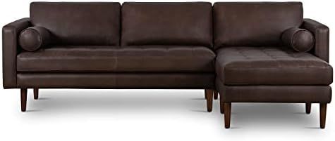 POLY & BARK Napa 104.5" Right-Facing Sectional Sofa in Full-Grain Semi-Aniline Italian Tanned Lea... | Amazon (US)