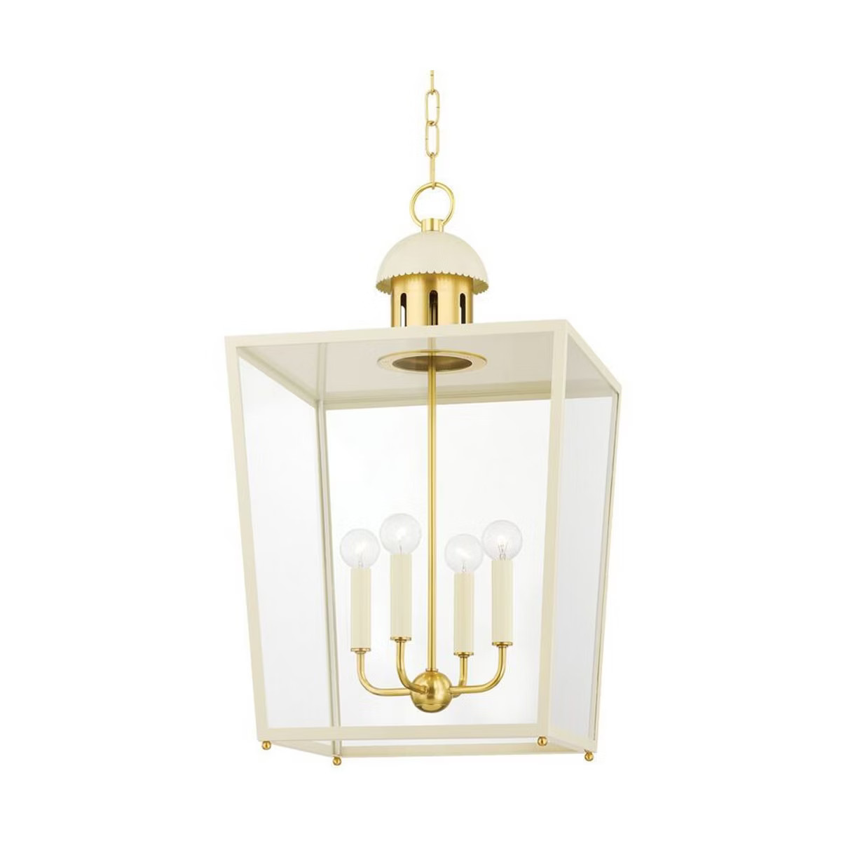 Mitzi June 4 - Light Pendant in  Aged Brass/Soft Cream Clear Shade | Target
