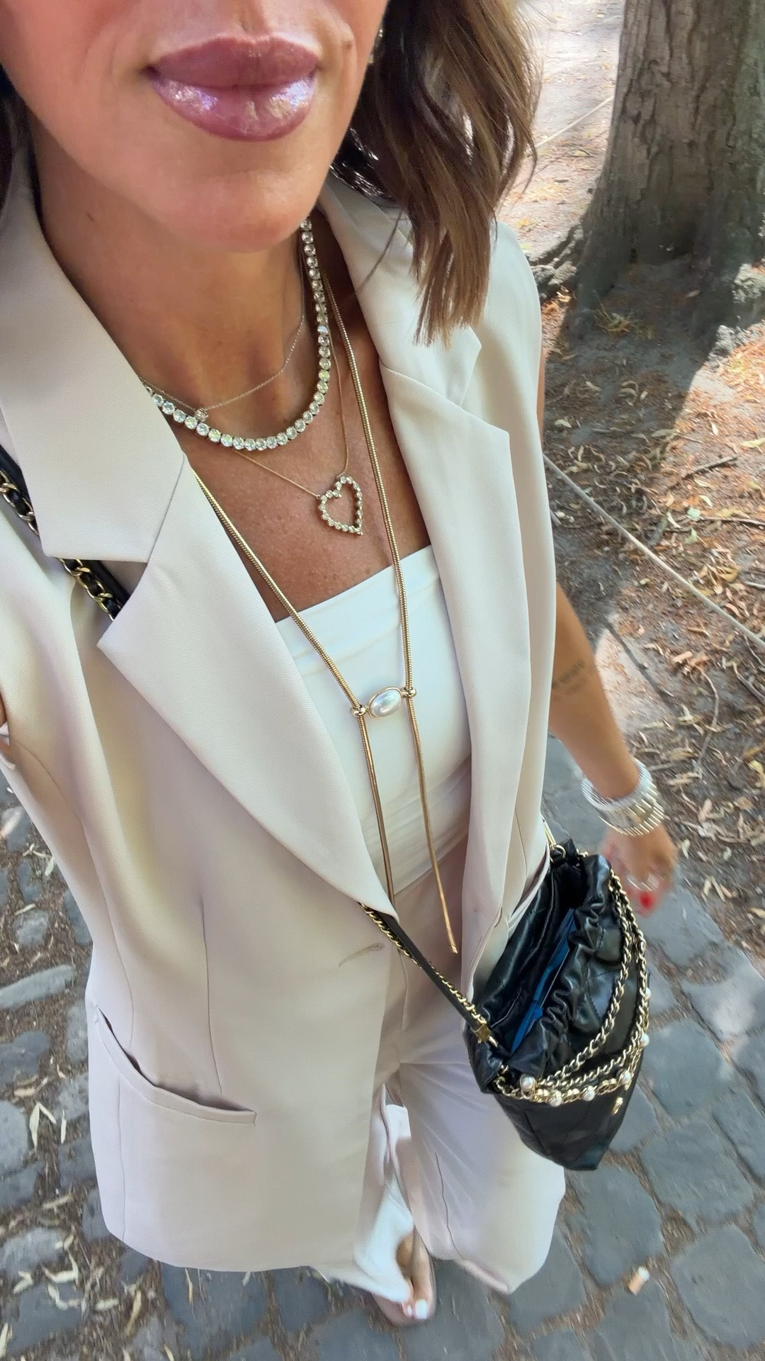 European summer travel look, satin pants outfit!!
Vest - size M
Pants - size M
Tank - size S

#LTKTravel #LTKSaleAlert #LTKOver40
