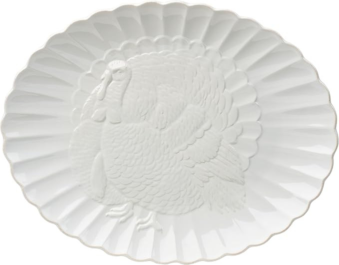 Lenox French Perle Carved Turkey Platter, White, 6.39 | Amazon (US)