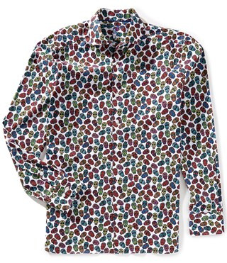 Visconti Multi-Color Skull Print Stretch Long Sleeve Woven Shirt | Dillard's | Dillard's