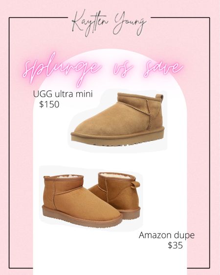 Splurge vs save fall boots ugh ultra mini dupe ugg fur boots dupe amazon finds shoe 