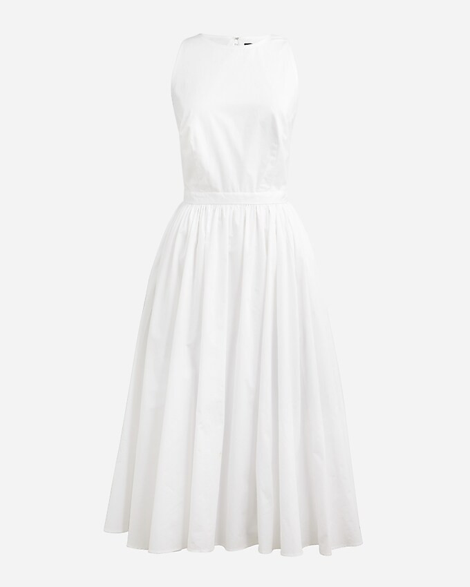 High-neck cotton poplin midi dress | J. Crew US