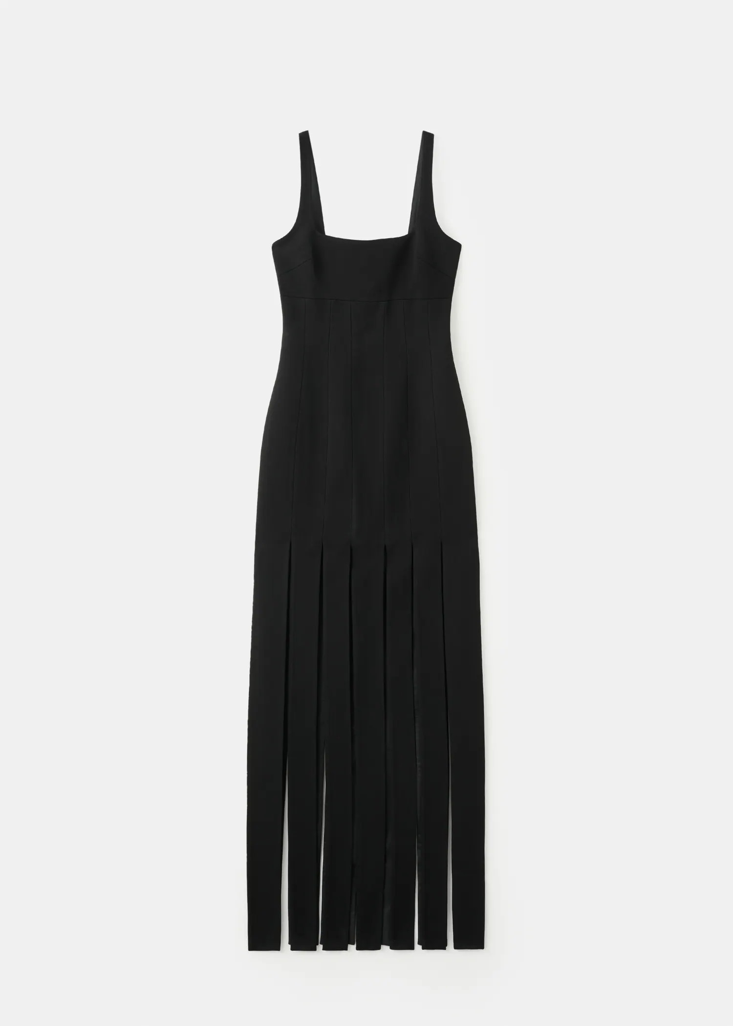 Low-cut dress with fringed hem - Women | MANGO United Kingdom | MANGO (UK)