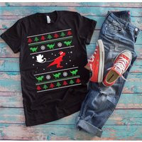 Christmas Dinosaur Shirt | Santa With A On Leash Trex Lover Ugly Sweater Gift | Etsy (US)