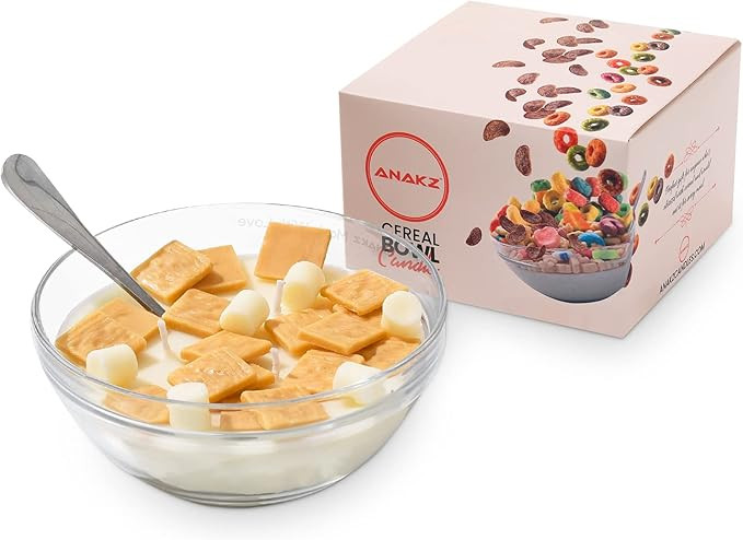 Cereal Candle Bowl - Vanilla Scented Food Candles - Cute Candles for Cool Gifts - 3 Wicks Cereal ... | Amazon (US)