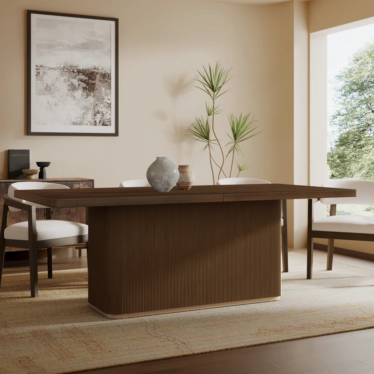 Defeo 84'' Rectangular Mid-Century Modern Dining Table With Ash Veneer Top – Seats 6 To 8 | Wayfair North America