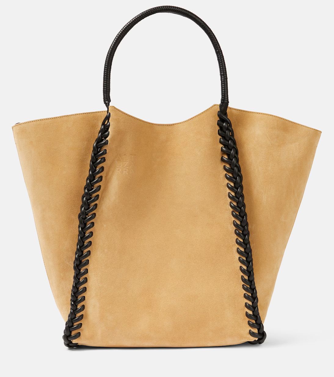 Braid leather-trimmed suede tote bag | Mytheresa (US/CA)