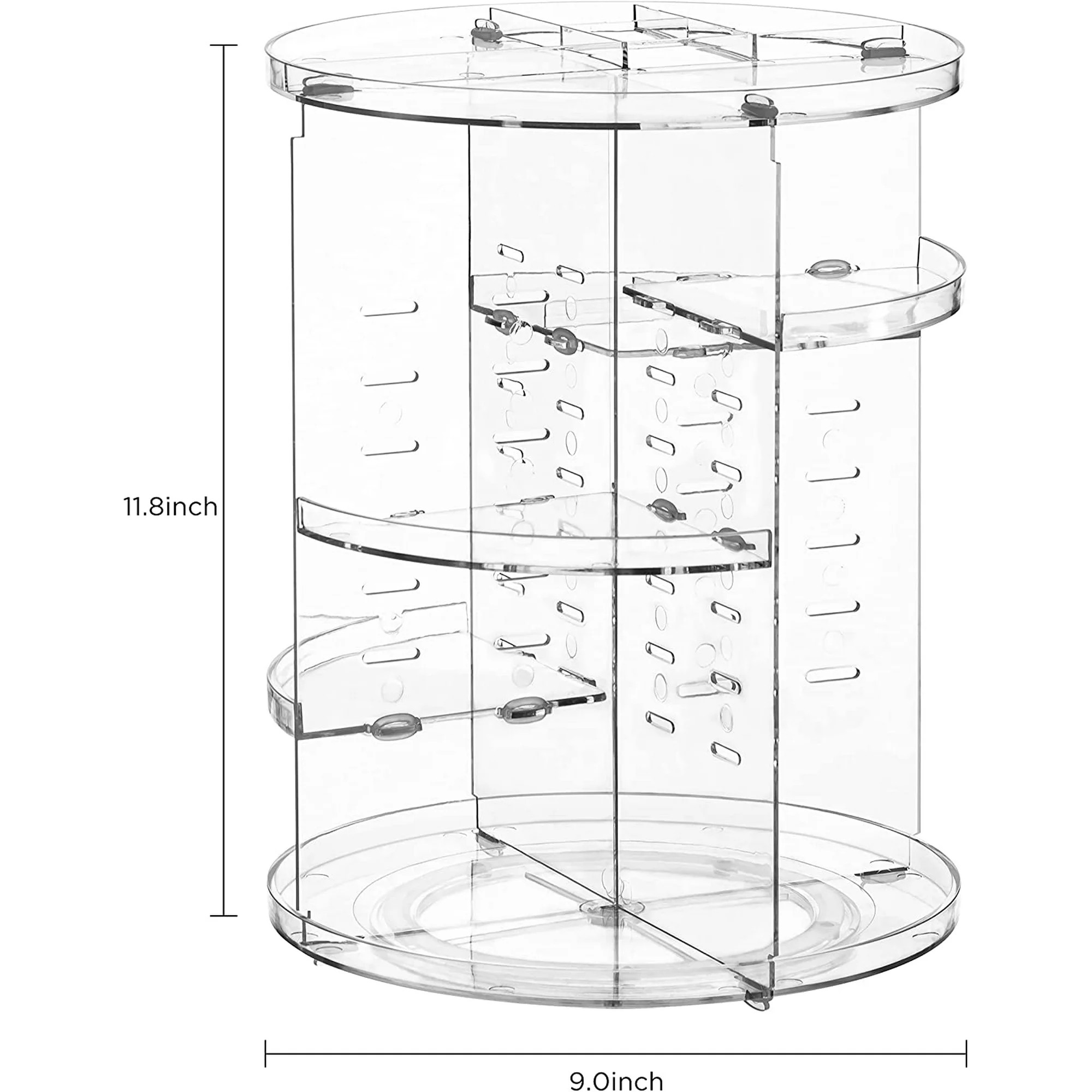 HBlife 360 Rotating Makeup Organizer Adjustable Carousel Large Capacity Revolving Perfume Organiz... | Walmart (US)